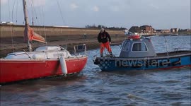 Storm Henk blows yacht ashore and recovery attempts fail in Kent, UK