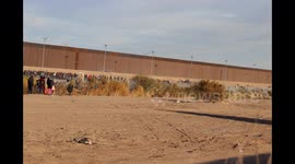 Compilation of photos taken of immigrants on border in Juarez Mexico