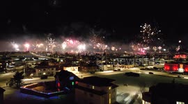 Fireworks in Iceland on 2024 new year's eve. Filmed with a Drone.