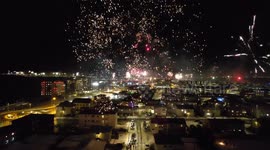 Fireworks in Iceland on 2024 new year's eve. Filmed with a Drone.