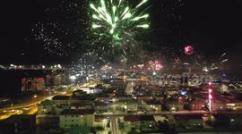 Fireworks in Iceland on 2024 new year's eve. Filmed with a Drone.