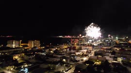Fireworks in Iceland on 2024 new year's eve. Filmed with a Drone.