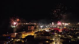 Fireworks in Iceland on 2024 new year's eve. Filmed with a Drone.
