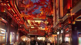 Lanterns lit up to celebrate New Year in Shanghai