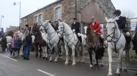 Traditional New Years Day Hunt at St Columb Major, a country town in Cornwall UK.