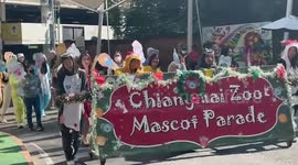 Zoo holds animal mascot parades to mark the New Year in Thailand