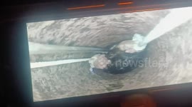 Three-year-old girl rescued by officials after she falls into 30-feet open borewell in western India