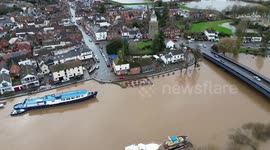 Storm Henk brings flooding to Upton upon Severn, UK