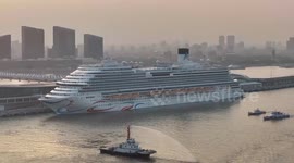 The First Chinese-made Large Cruise Ship Adora in Shanghai, China