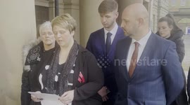 Mother of man murdered by his fiance speaks outside court in Chester, UK