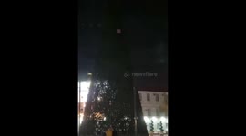 Drunk climber scales 20-meter Christmas tree in Gelendzhik, Russia