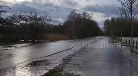 Hanover-Dohren Bridge Road closed: Bruckstrabe, Germany faces severe flooding