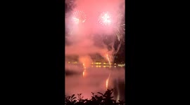 Blevio's dazzling new year's eve fireworks illuminate the sky over Lake Como