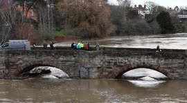 UK weather: Severe flooding at Hereford after River Wye burst it's banks, Herefordshire, UK.