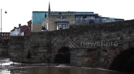 UK weather: Severe flooding after River Wye burst it's banks, at Hereford, Herefordshire, UK.