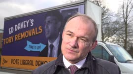 Sir Ed Davey speaks on junior doctors strike in Guildford, UK