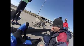 Distressing footage shows cyclist being sideswiped by a tanker truck