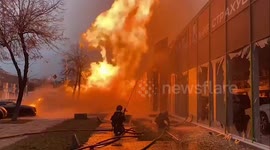 Ukrainian emergency services deal with aftermath of Russian strikes