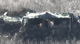 Ukrainian kamikaze drones destroy Russian military position
