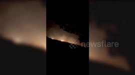 Hundreds of firefighters battle huge blaze threatening city in South Africa