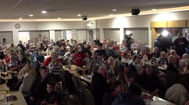 Littler fans watch him lose in the final in World Darts Champs final in Saint Helens, UK