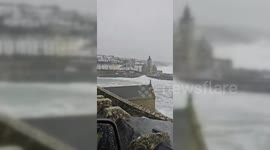 Storm Henk Brings Strong Winds To Porthleven, UK