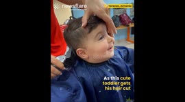 Toddler Loves Getting a Haircut