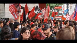 Protest against price increases for public transport in Sao Paulo, Brazil
