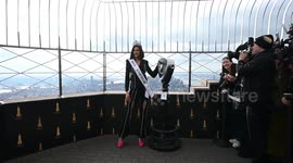 Miss Universe Sheyniss Placacious Visits Empire State Building in New York, USA
