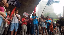 Estudantes fazem ato contra o aumento das tarifas e as privatizações, em São Paulo Brasil.