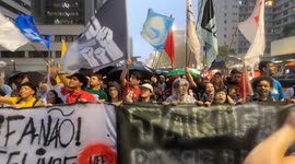 Estudantes fazem ato contra o aumento das tarifas e as privatizações, em São Paulo Brasil.