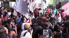 Act against the increase in public transport fares in Sao Paulo, Brazil
