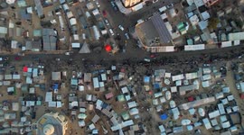 Drone footage shows thousands of tents set up in Rafah