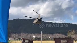 Self-Defense Forces airdrop vital supplies to quake-hit evacuees in Japan