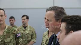 Cameron visits British troops serving as part of the NATO mission in Pristina, Kosovo