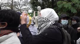 The Free Palestine Coalition gather for the blockade of Central London in UK