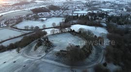 UK Weather: Wintry scenes in Kendal, Cumbria after overnight mist settles as a beautiful layer of frost