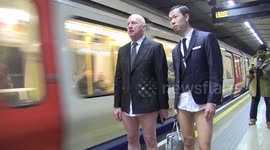 No Trousers Tube Ride 2024: Londoners ride Underground in underwear for annual stunt
