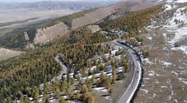A Winding Road in Tianshan Mountain in Hami, China