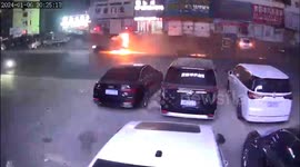 Motorist survives as car bursts into flames in China