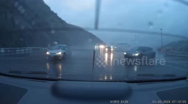 Speeding driver in the rain causes crash on highway