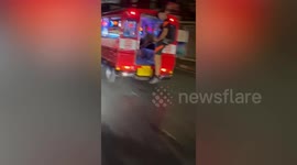 Tourist sparks outrage by urinating from the back of bus in Thailand