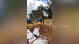 Military aircraft crashes in field in Vietnam