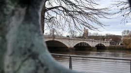 View towards All Saints over Putney Bridge, London, United Kingdom