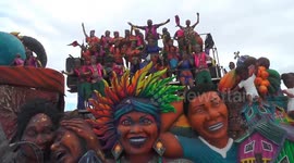 Vibrant scenes as thousands attend Black and White carnival in Colombia