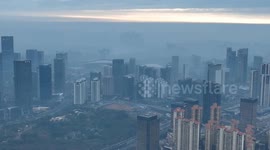 Skyscrapers in Fog in Nanning, China
