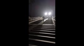 Winter slide mishap: Shanxi resident takes a slippery marble descent