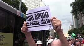 Demonstration in defense of democracy to mark first anniversary of riots by Jair Bolsonaro supporters takes place in Sao Paulo, Brazil