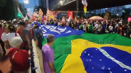 Demonstration in defense of democracy to mark first anniversary of riots by Jair Bolsonaro supporters takes place in Sao Paulo, Brazil