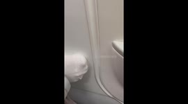Plane passenger repulsed by man sticking his dirty foot through seat gap